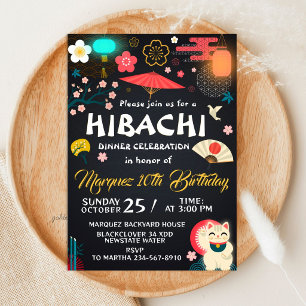 Japanese Hibachi Dinner Birthday Invitation