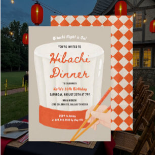 Japanese Hibachi Dinner Birthday Party Invitation