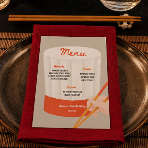 Japanese Hibachi Dinner Birthday Party Menu