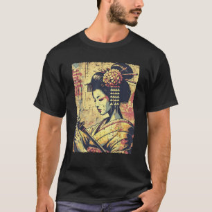 Japanese Hipster Geisha Katana Vintage Women Girls T-Shirt