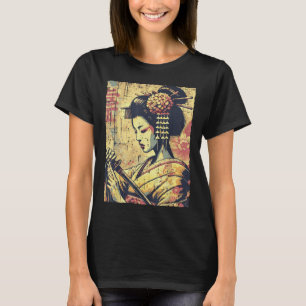 Japanese Hipster Geisha Katana Vintage Women Girls T-Shirt