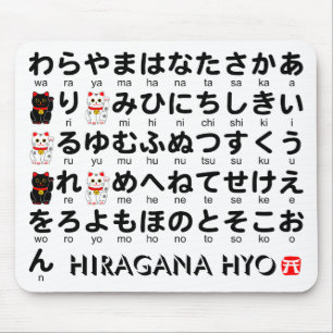 Japanese Hiragana(Alphabet) table Mouse Mat