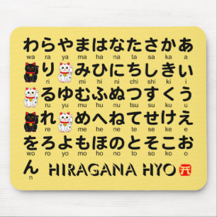 Japanese Hiragana(Alphabet) table Mouse Mat