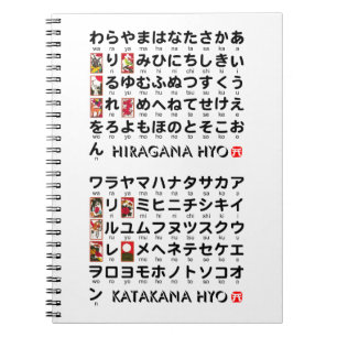 Japanese Hiragana & Katakana table (Hanafuda) Notebook