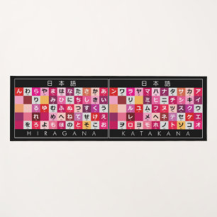 Japanese Hiragana & Katakana table Yoga Mat