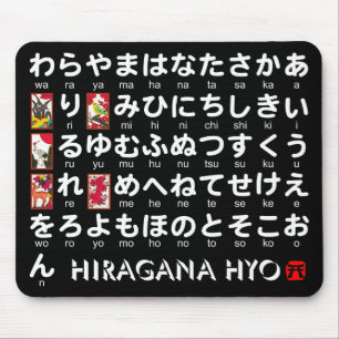 Japanese Hiragana table (Hanafuda) Mouse Mat