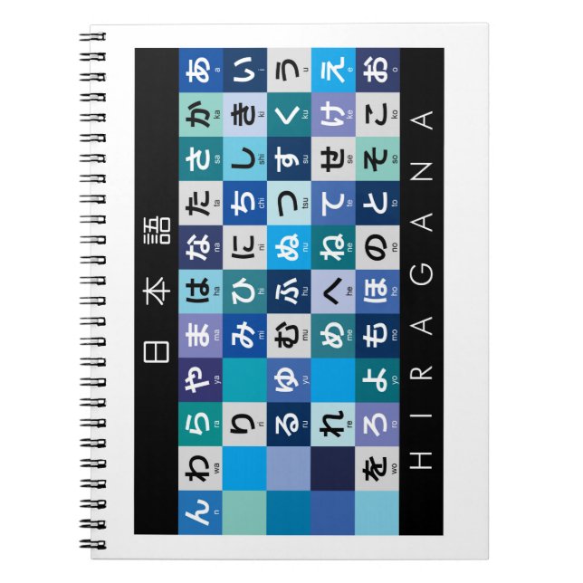 Japanese Hiragana table Notebook (Front)