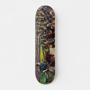 Japanese historical painting bushido samurais skateboard