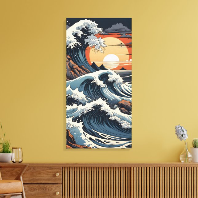 Japanese Hokusai Wave Canvas Print (Insitu(LivingRoom))