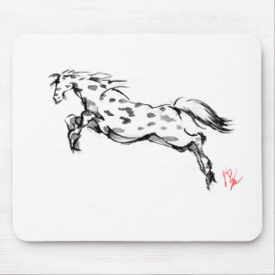 Japanese horse art sumi equestrian mouse mat
