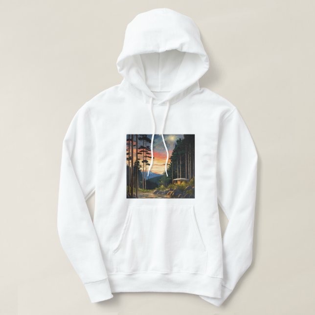Japanese hot spring mens hoodie (Design Front)