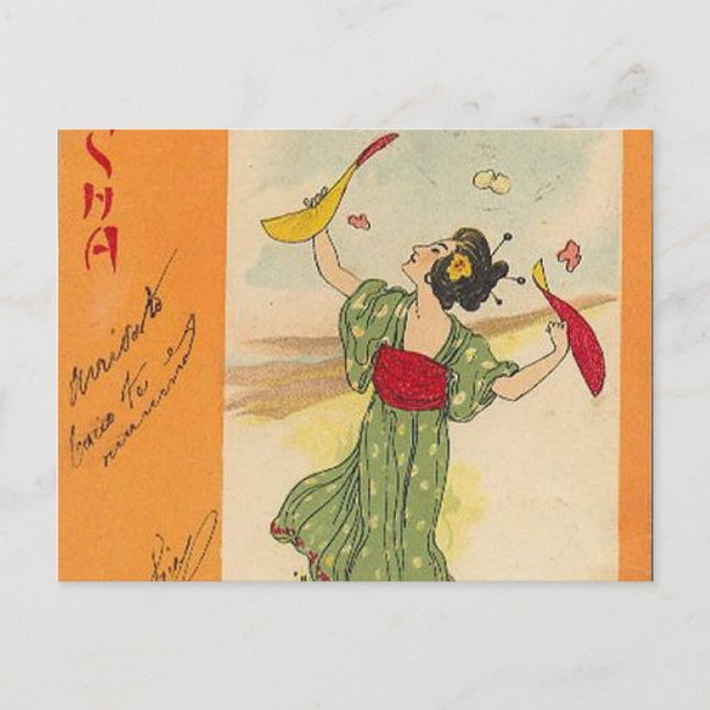 Japanese Illustration/Geisha Series Postcard (Front)