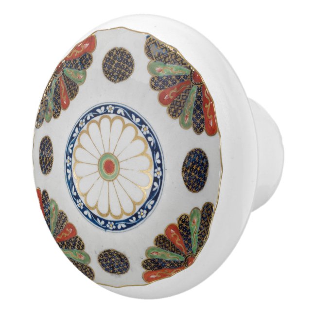 Japanese Imari Pattern Ceramic Knob (Right)