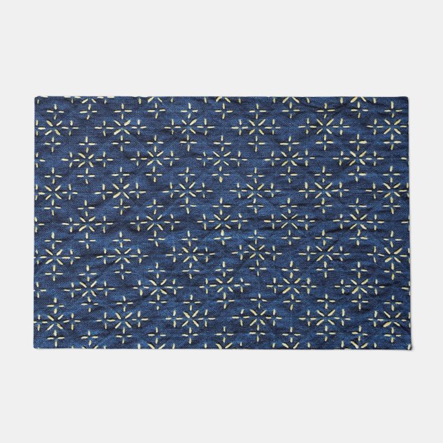 Japanese Indigo Blue Doormat (Front)