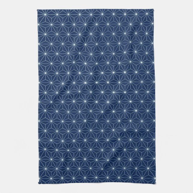 Japanese Indigo Blue Tea Towel (Vertical)