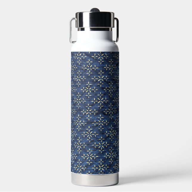 Japanese Indigo Blue Water Bottle (Front)