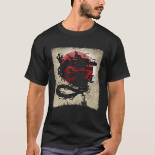 Japanese Ink Dragon Artwork Vintage Japan Flag T-Shirt