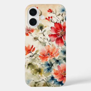 Japanese ink flowers on parchment cover