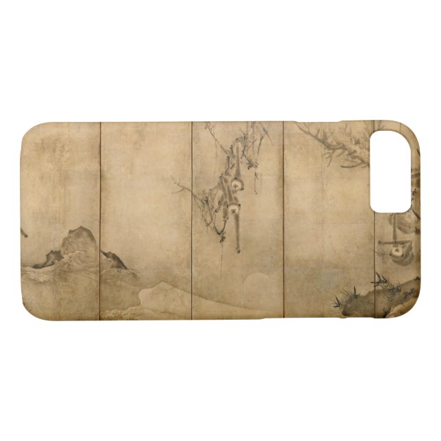 Japanese Ink on paper Gibbons Primates & Landscape Case-Mate iPhone Case (Back (Horizontal))