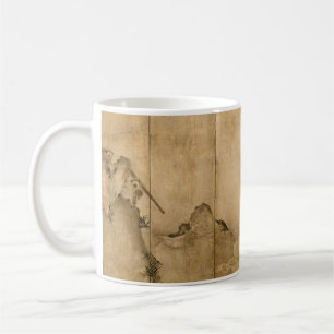 Japanese Ink on paper Gibbons Primates & Landscape Coffee Mug