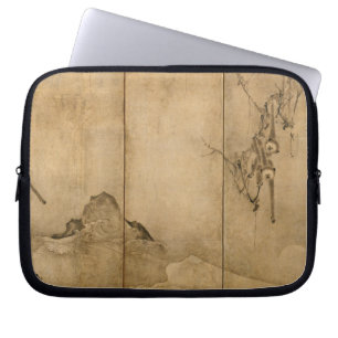 Japanese Ink on paper Gibbons Primates & Landscape Laptop Sleeve
