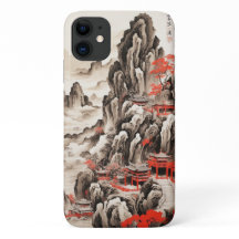 Japanese Ink Painting Phone Case - Mountain and Te