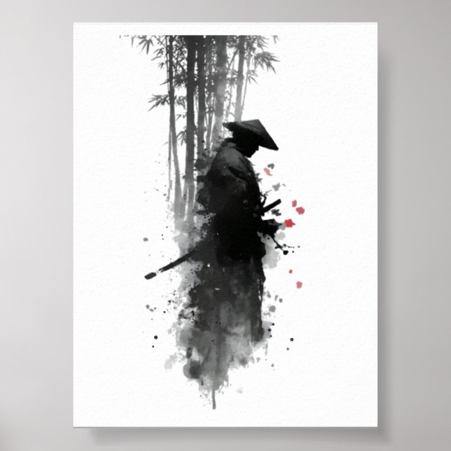 Japanese Ink Samurai Bamboo Forest Poster (Front)