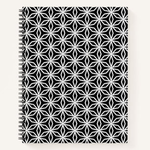 Japanese-Inspired Geometric Black and White Notebook
