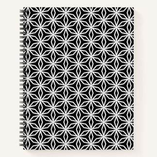Japanese-Inspired Geometric Black and White Notebook