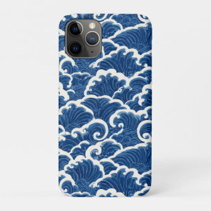 Japanese-Inspired Seamless Ocean Wave Pattern iPhone 11 Pro Case