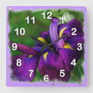 Japanese Iris Wall Clock