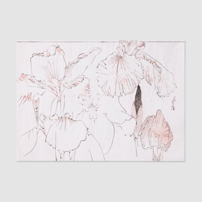 JAPANESE IRIS WOODBLOCK PRINT Tissue Paper (Front)