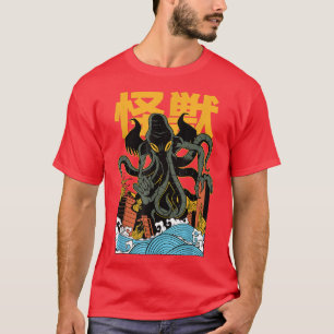 Japanese Japan Kaiju Monster Chutulu Octopus Manga T-Shirt