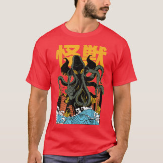 Japanese Japan Kaiju Monster Chutulu Octopus Manga T-Shirt