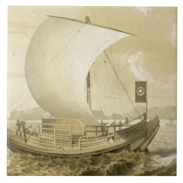Japanese Junk, pub. by Sarony & Co., c.1856 (litho Tile (Front)