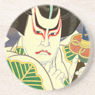 Japanese Kabuki Actor Art by Natori Shunsen 名取春仙 Coaster