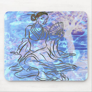Japanese Kabuki Courtesan Fine Art Print Mousepad