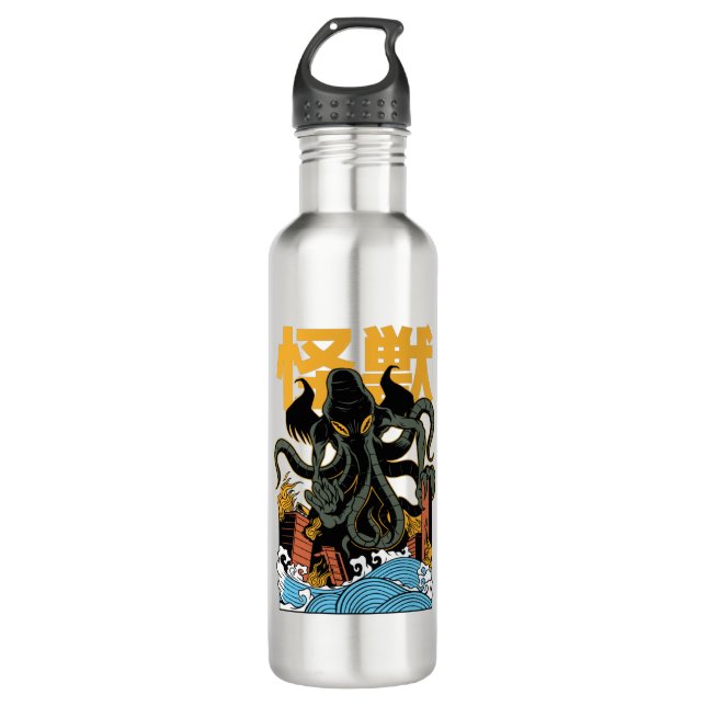 Japanese kaiju Cthulhu 710 Ml Water Bottle (Front)