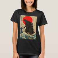 Japanese Kaiju Wave Red Sun Japan Monster Men Wome