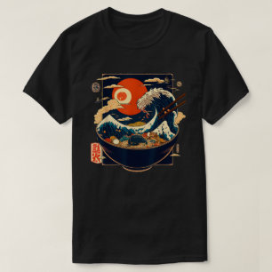 Japanese Kanagawa Wave Ramen Graphic Retro Anime T-Shirt
