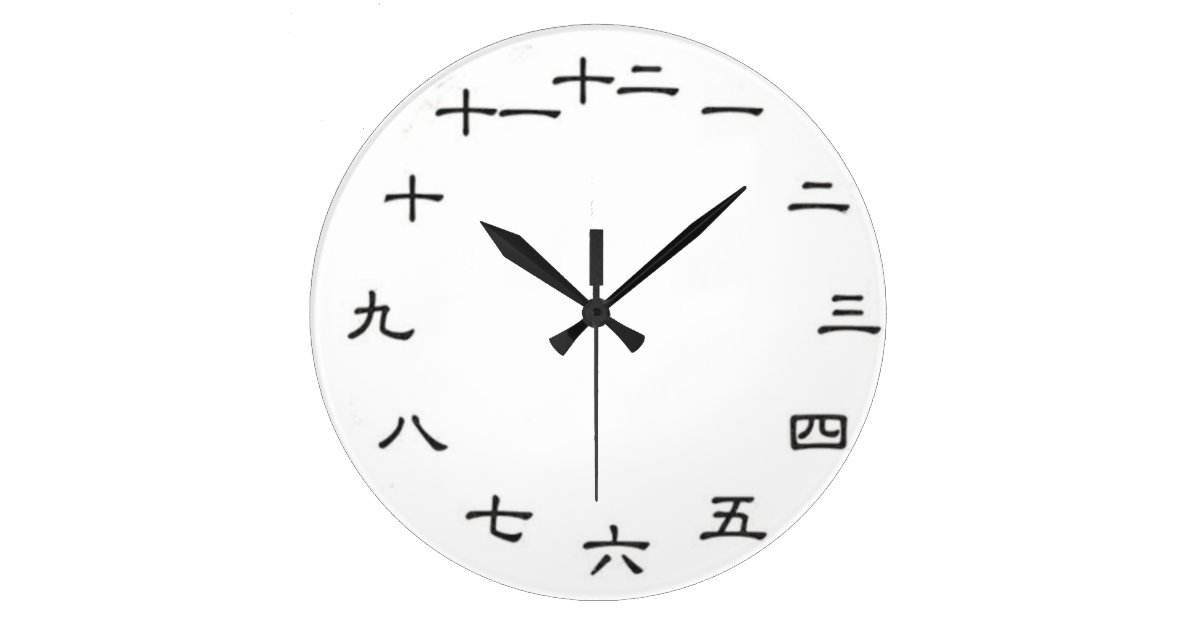 Japanese/Kanji Customizable Wall Clock Zazzle.co.uk