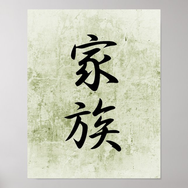 Japanese Kanji for Family - Kazoku Poster (Front)