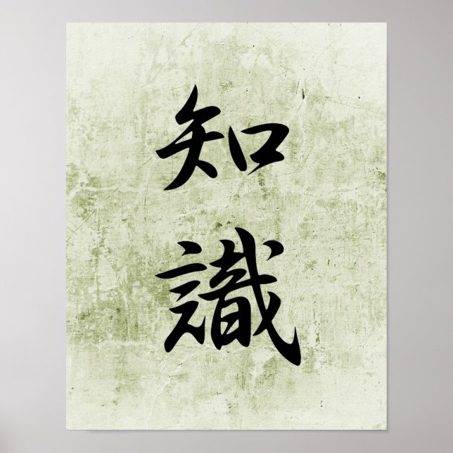 Japanese Kanji for Knowledge - Chishiki Poster (Front)