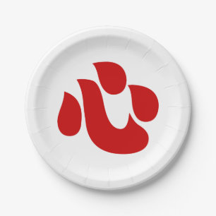 Japanese Kanji Heart 【Shin/Kokoro】 心 Paper Plate