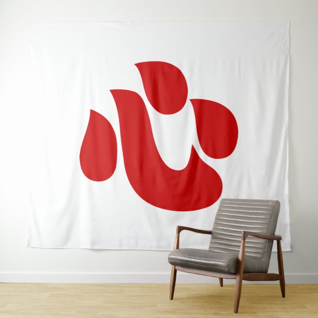 Japanese Kanji Heart 【Shin/Kokoro】 心 Tapestry (In Situ (Horizontal))