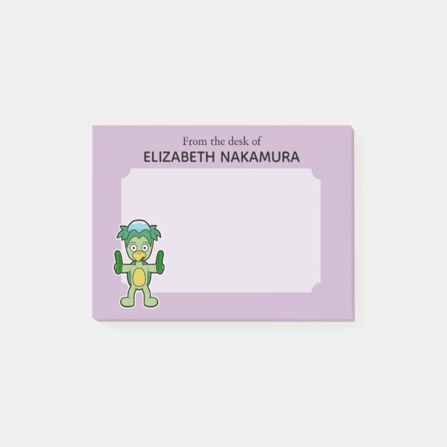Japanese Kappa Yokai Monster- Personalised Post-it Notes (Front)
