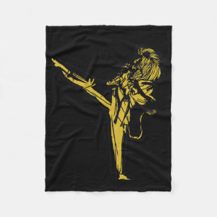 Japanese Karate - Lion Fighter Fleece Blanket