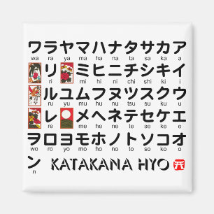 Japanese Katakana Table (Hanafuda) Magnet