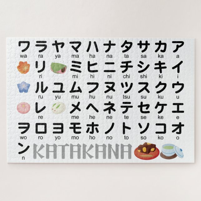 Japanese Katakana Table (Wagashi) Jigsaw Puzzle (Horizontal)