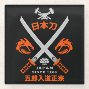 Japanese Katana Sword Glass Coaster